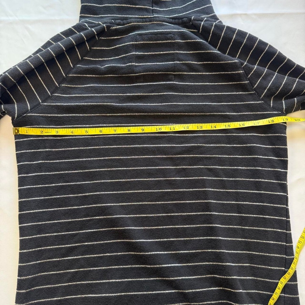 Aeropostale Vintage Striped Rhinestone Graphic Hoodie Black Silver Y2K Large - Picture 6 of 8